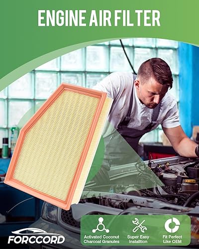 Miniatura 2 de Forccord Paquete de 2 filtros de aire de motor para BMW X5, X7, 2019-18 X3, 2023-20 X6, 2023-17 540i xDrive, 530i, 540i, 2022-19 530i xDrive,