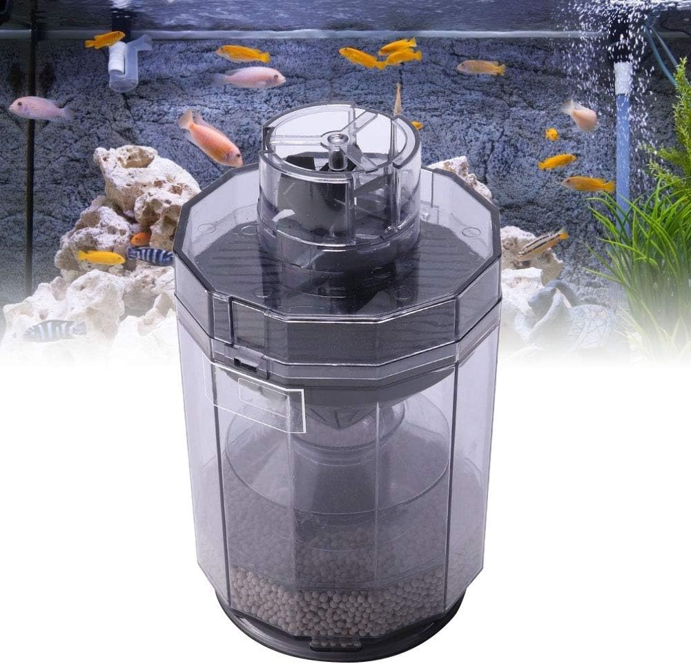 Tnfeeon Aquarium Filter Bucket, Multi Functional Round Shape Fish Filter Automatic Suction Cleaner (6.3 x 3.5in)