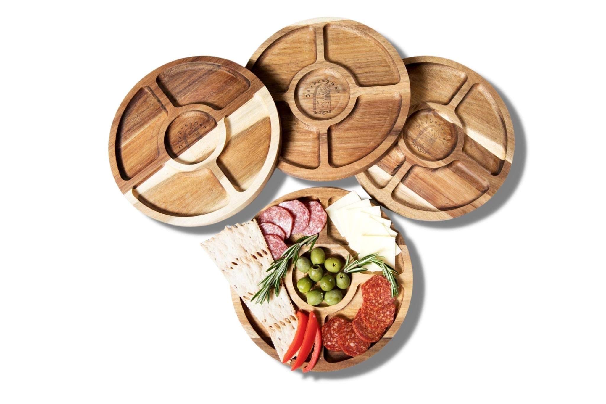 Daydreamer Designs Cheese Board Set (9” x 3/4”), Mini Charcuterie Boards – Acacia Wood, Cheese Boards Charcuterie Boards, - Charcuterie Board Gift Set– Mini Cheese Board, Small Cheese Board, 9in