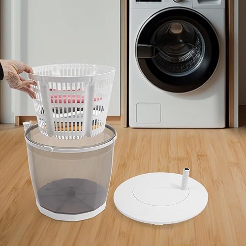 Miniatura 9 de Lavadora de manivela 2 en 1  Lavadora portátil no eléctrica y secadora giratoria para viajes al aire libre, caravanas y camping, diseño compacto