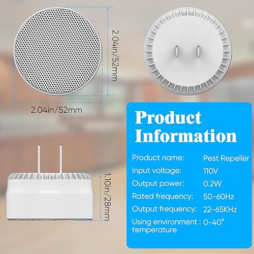 Miniatura 6 de Repelente ultrasónico de roedores para interiores  Enchufe electrónico de disuasión de ratones con enchufe ultrasónico repelente de plagas para
