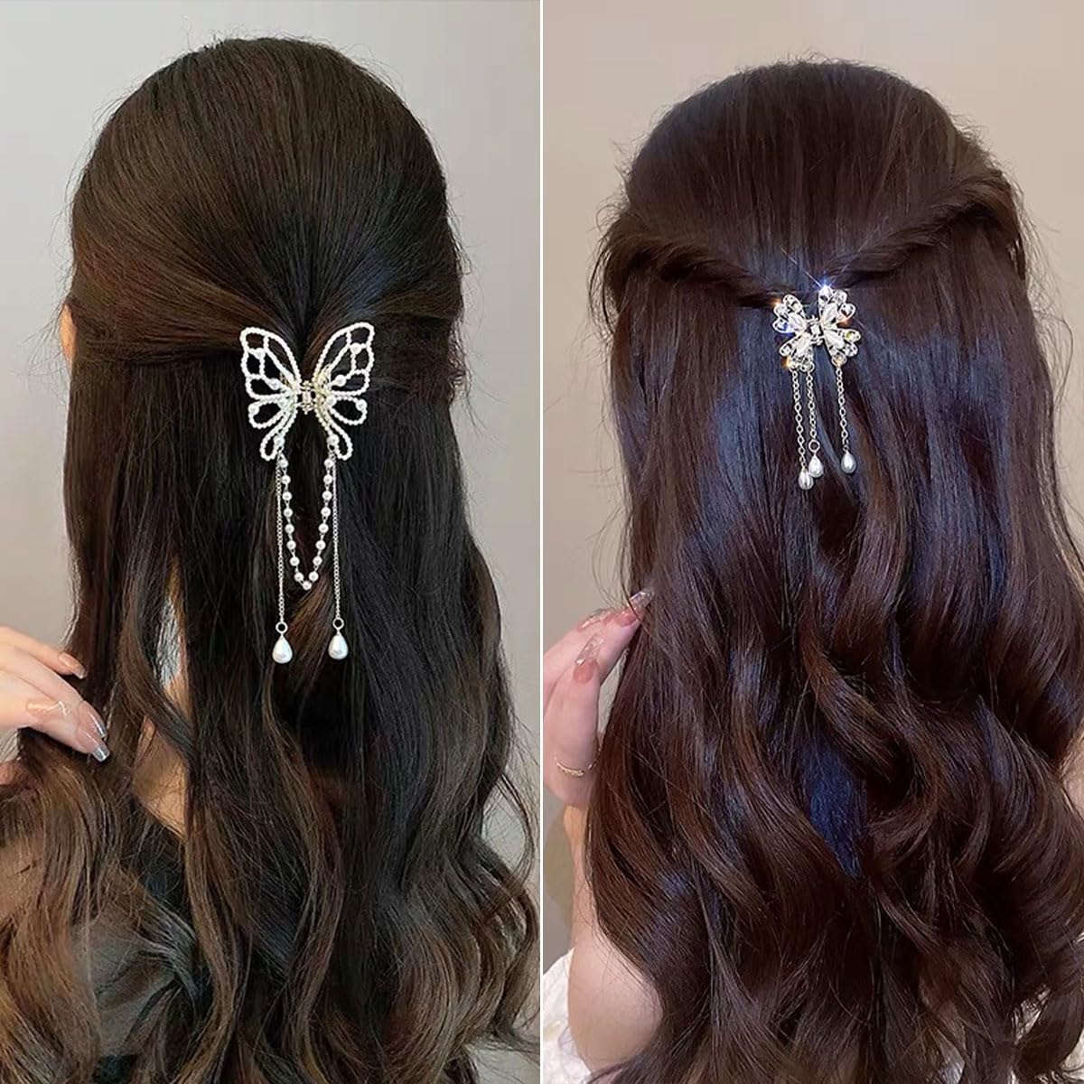 4 PCS Butterfly Tassel Hair Clip Set, Mini Metal Hair Clips with Charms, Non Slip Hair Clamps for Women Girls - Image 7