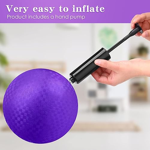 Miniatura 5 de 24 bolas de Dodgeballs a granel de 6 pulgadas, bolas inflables de goma deportivas con una bomba de mano para niños y adultos, juegos de pelota en