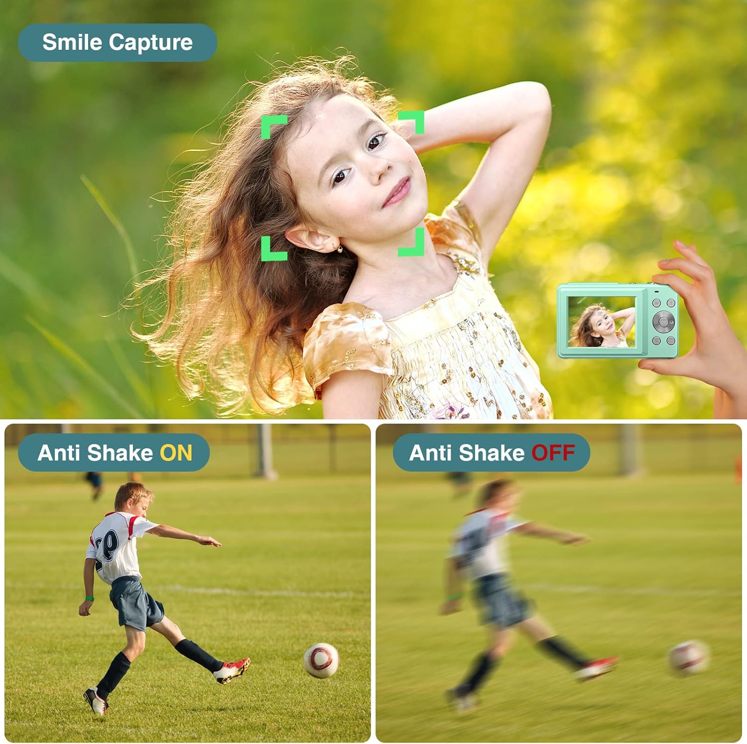 digital camera 1080p 44mp kids camera digital point and shoot camera with 32gb memory card16x zoom vlogging camera for children boys girls students