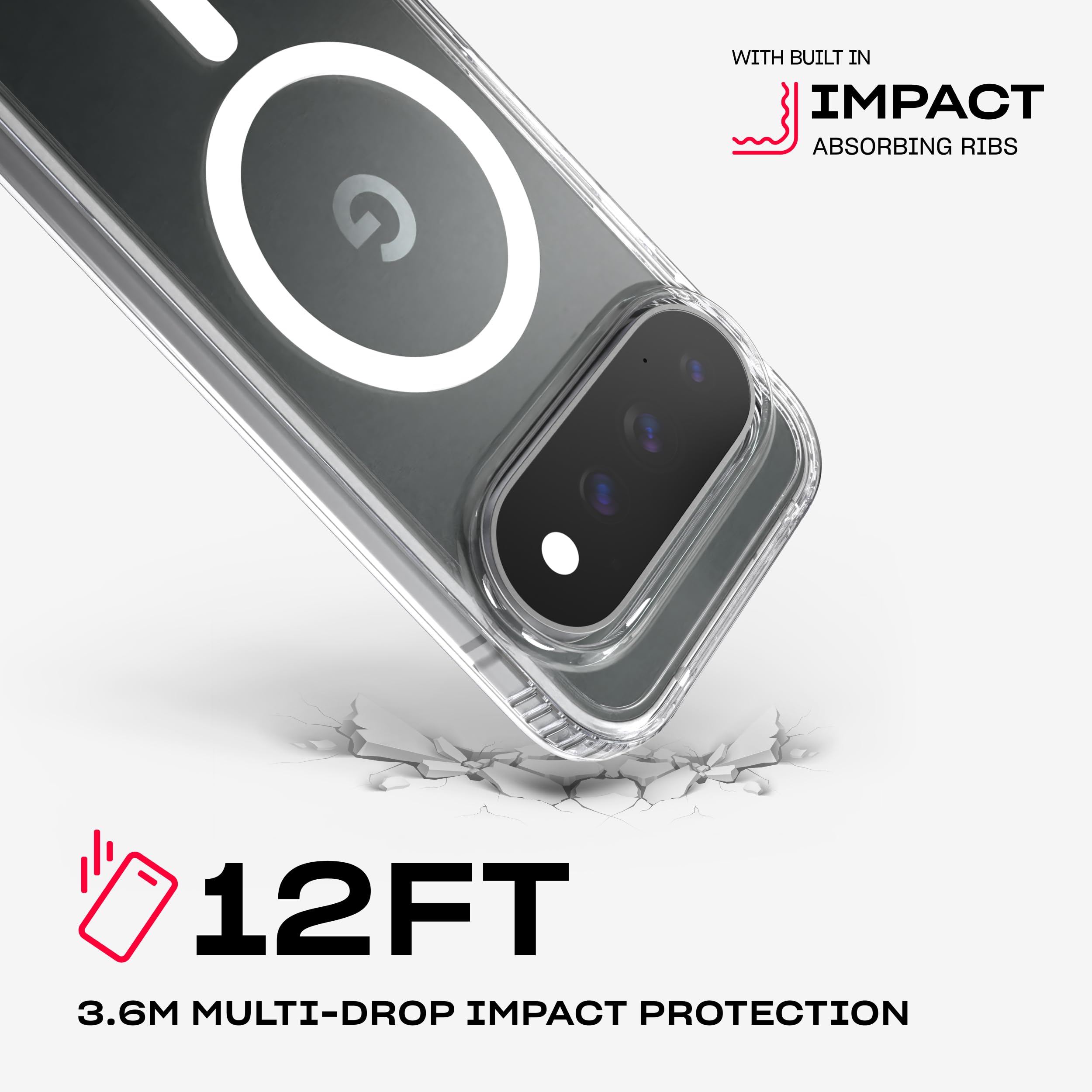 tech21 EvoClear - Funda con imán para Pixel 11 Pro XL | Transparente
