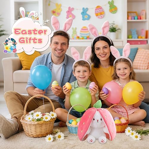 Miniatura 4 de MIAODAM Peluche de Conejo de Pascua, Conejo de Zanahoria y Fresa de Peluche se Convierte en Muñeco de Conejo de Fruta, Peluches Juguete Divertido