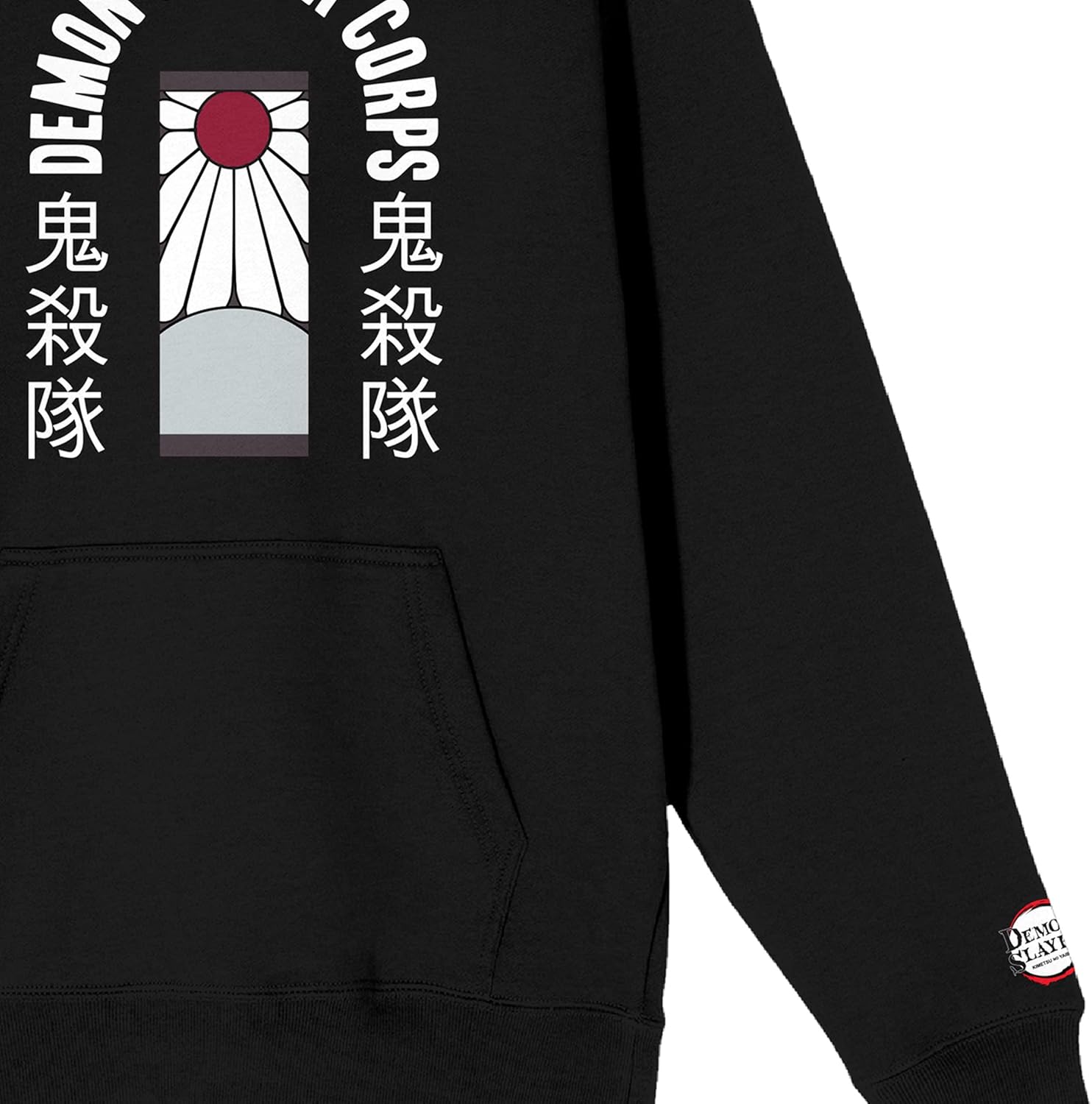 Bioworld Demon Slayer Corps Tanjiro Earring Long Sleeve Black Adult Hooded Sweatshirt-Small - Image 3