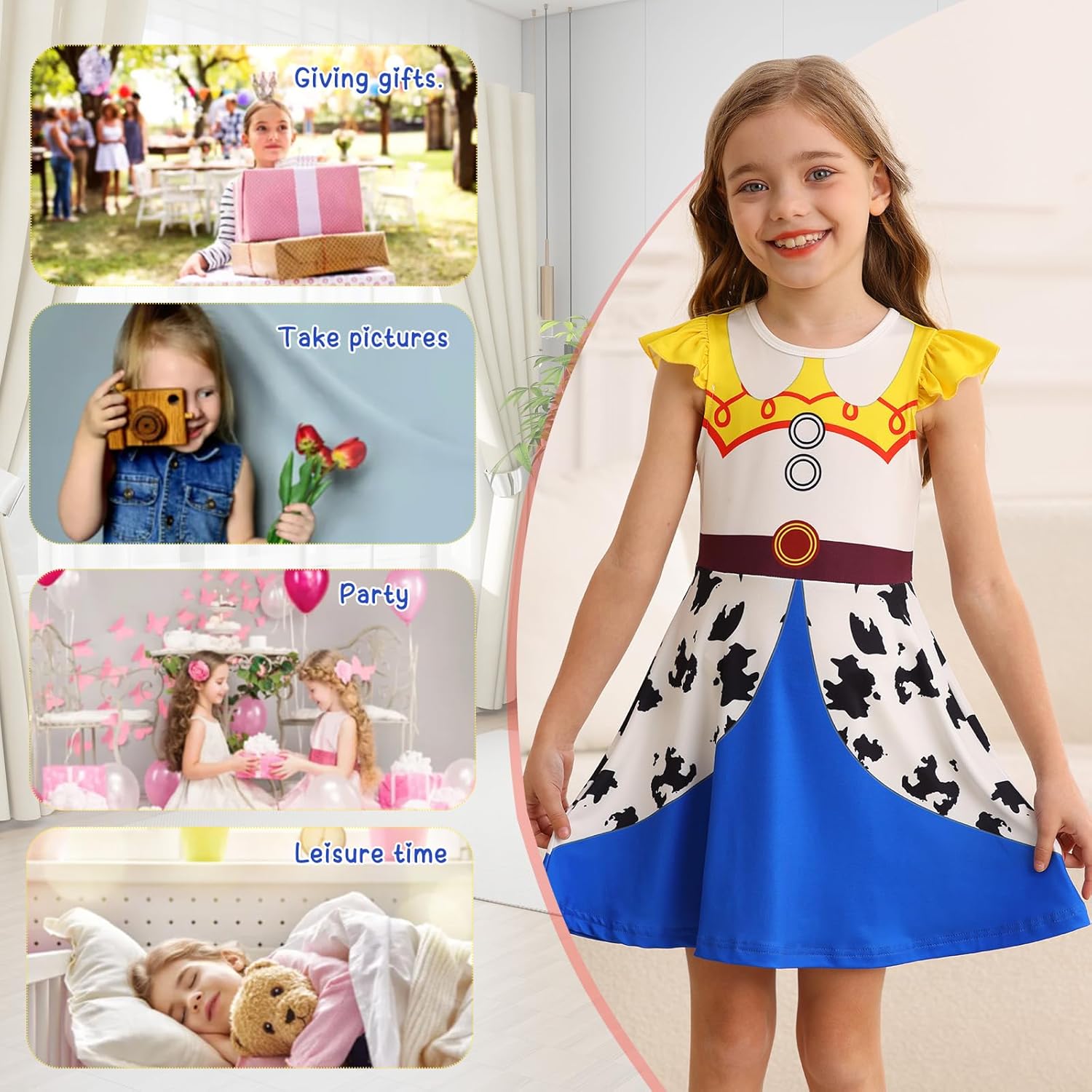 AmzBarley Doll and Girl Matching Nightgown Princess Pajamas Night Gown Dress for Girls and 18" Dolls Clothes - Image 5