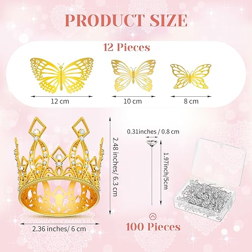 Miniatura 2 de 113 piezas de accesorios para ramo de flores de San Valentín, mini coronas, ramilletes, ramos de flores 3D, decoración de mariposas para festivales