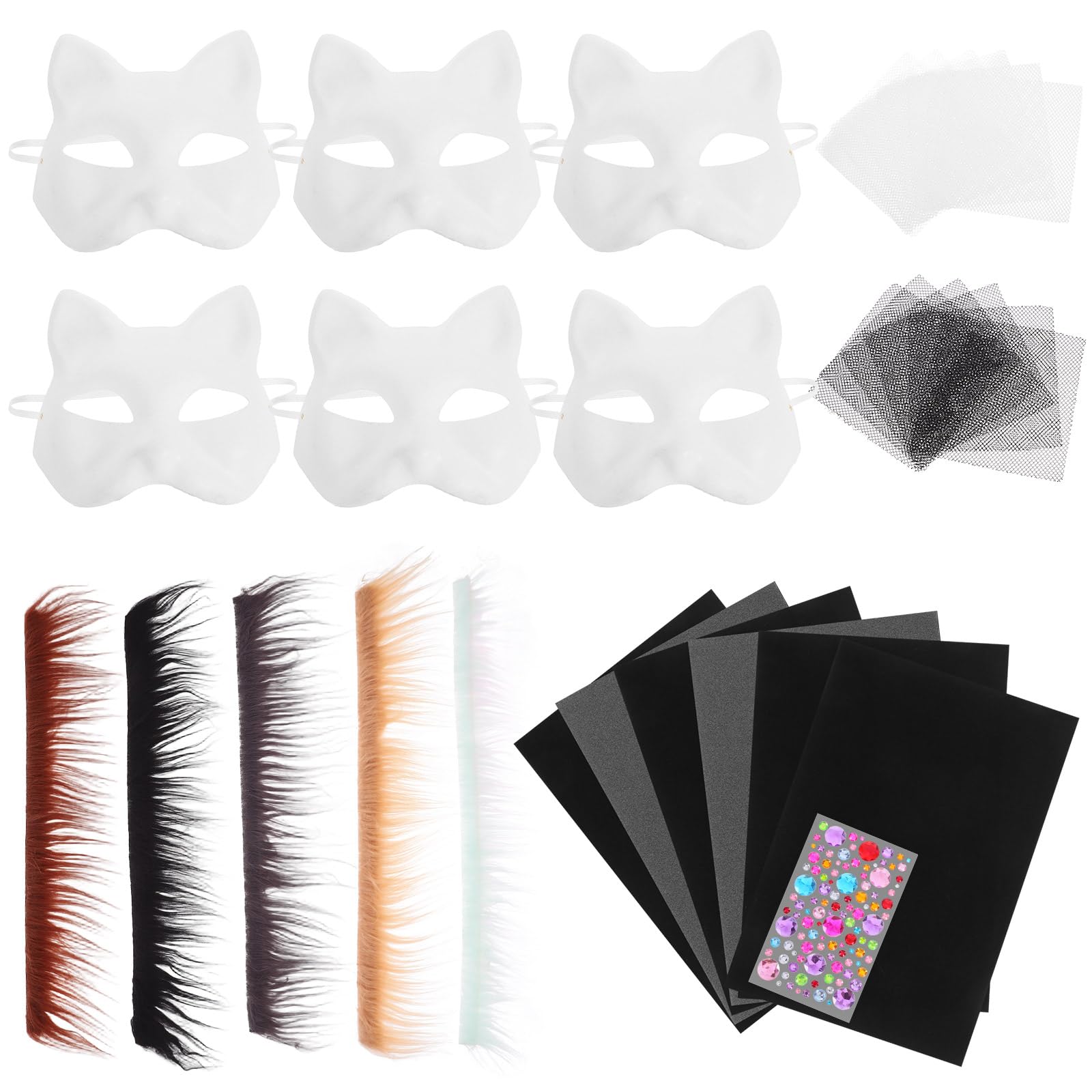 minkissy Maschere per Diy Maschera Vuota da Decorare per Feste e Cosplay Include Elementi Decorativi per Stimolare La Creatività Dei per Eventi e Attività