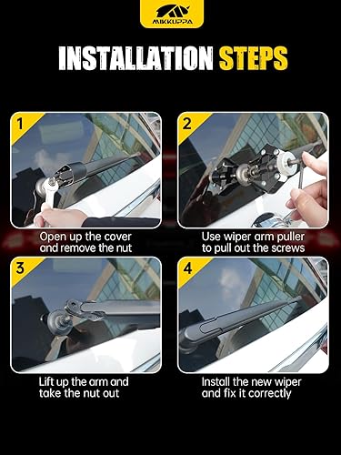 Vista 14 de MIKKUPPA Reemplazo de limpiaparabrisas trasero para Ford Focus Juego de limpiaparabrisas trasero, 2012-2018, montaje de accesorios