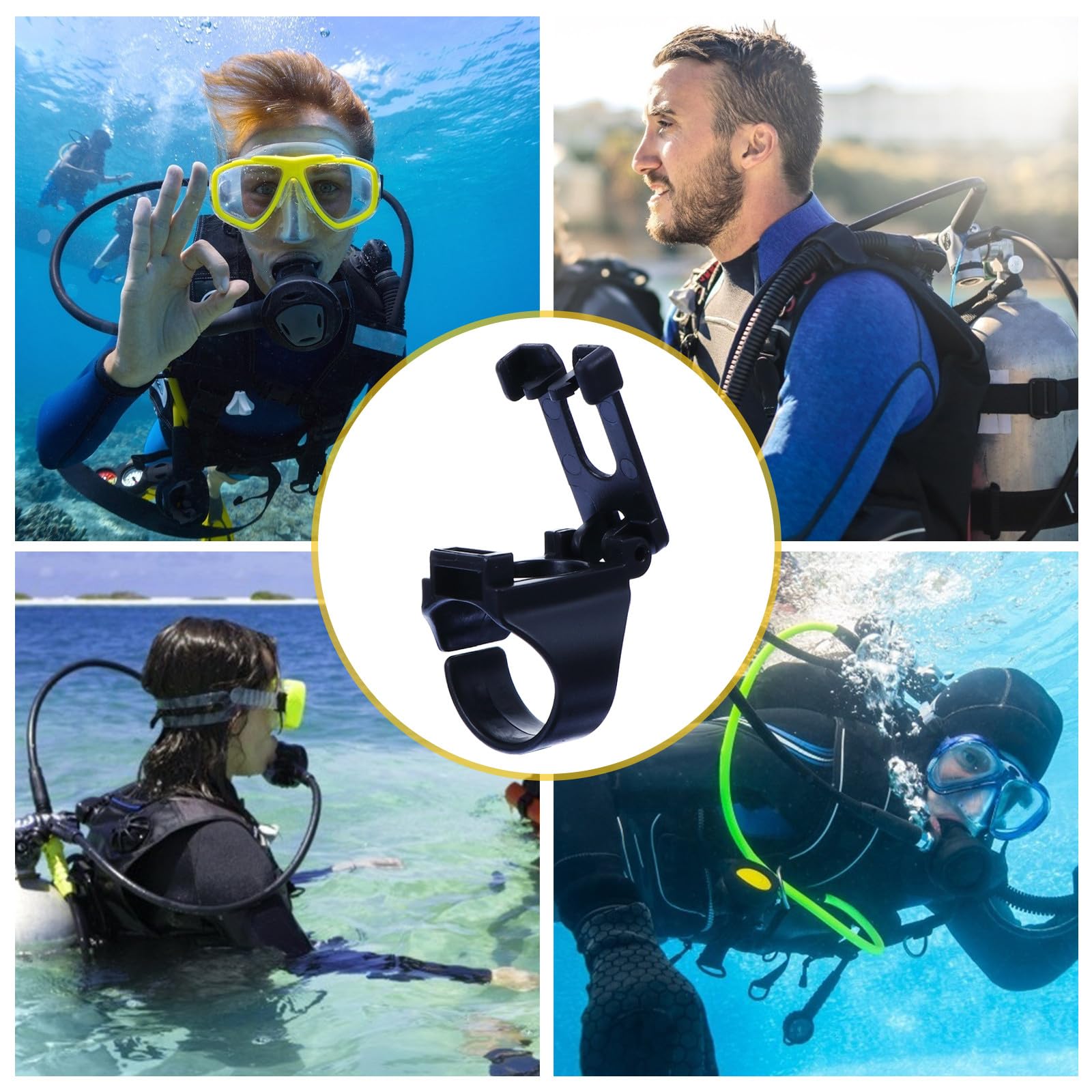 Lot De 10 Attaches De Tuba MAGICLULU – Clips De Maintien Flexibles En Plastique Noir Pour Plongée Et Snorkeling, Sangle Réglable