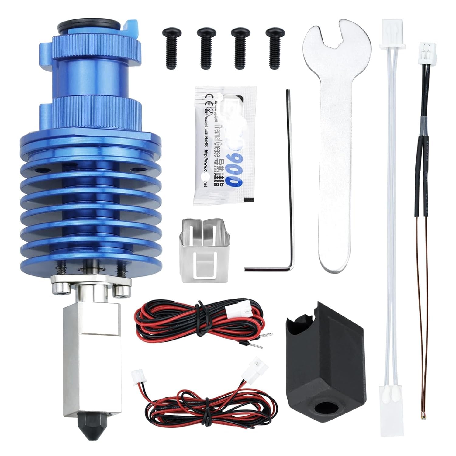 Upgraded High Speed Rapid Heat V6 Hotend 24V 48W Ceramic Heating Core Bimetal Heatbreak Hardened Steel Nozzle 0.4 Compatible with Voron 2.4 Prusa i3