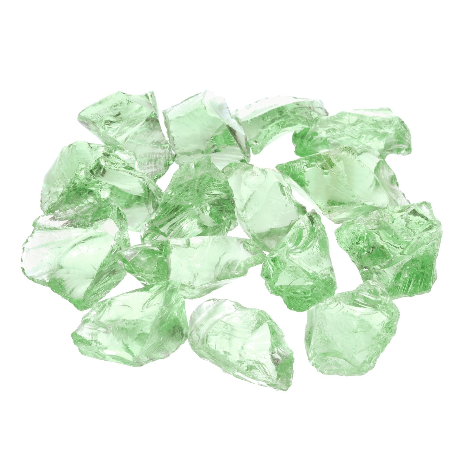 QUARKZMAN Fuoco Vetro per Fuoco Fossa 2-3cm(1/9") Alta Lucente Riflettente Vetro Rocce per Naturale O Propano Caminetto Sicuro per Aperto e Interno Fuoco Fossa Vetro Verde Oliva