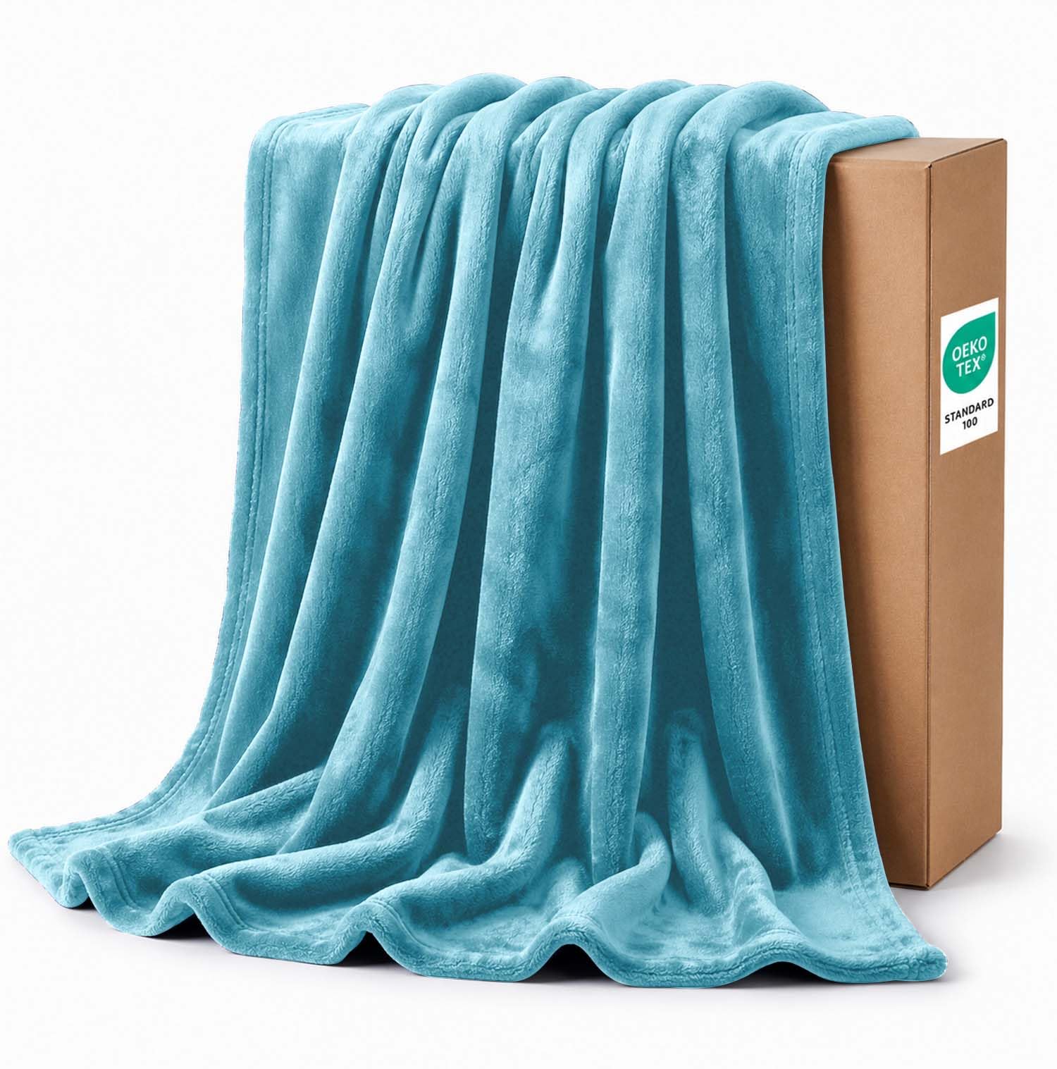 IR Imperial Rooms Fleece Blanket Light Blue, Throw/Single 130X150 Cm