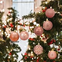 Vista 3 de ZHMTang - Bolas de Navidad de 41 quilates, 2.36 pulgadas (60 mm, oro rosa)