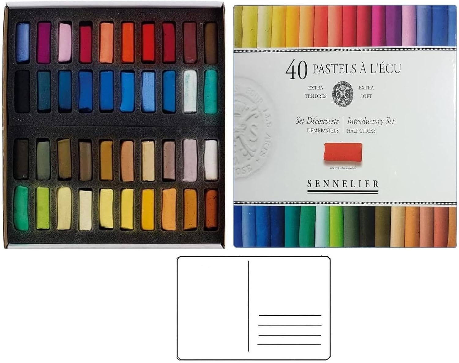 Sennelier ensemble de Pastel secs 40 demipastels tendres à l'écu