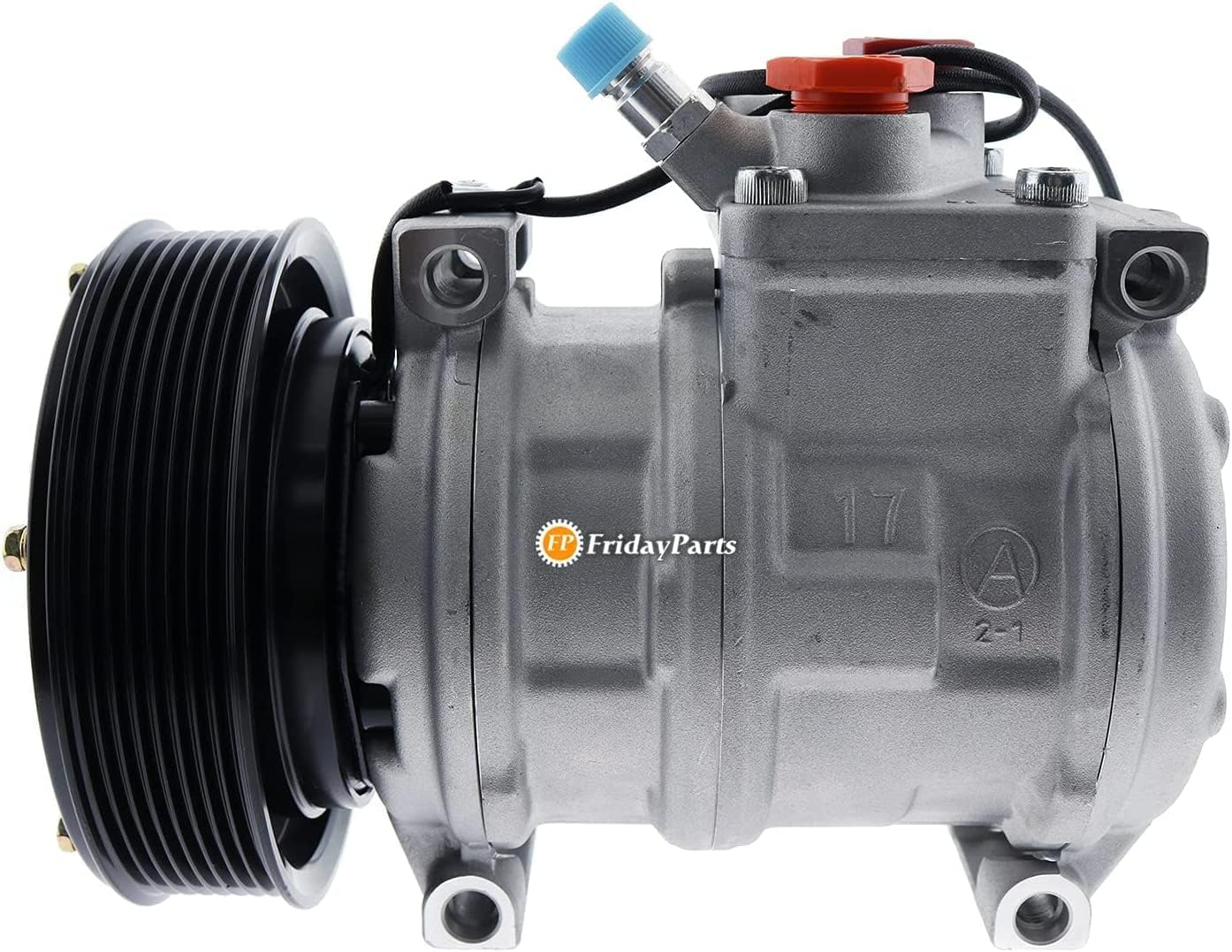 FridayParts Air Conditioning Compressor RE46609 447200-4933 447200-4930 Compatible for John Deere Loader 260 280 310G 410G 210LJ 1850 Tractor 5310N 5320N 5325N 5410 5420 5425 5510 Replacement (Type 1)