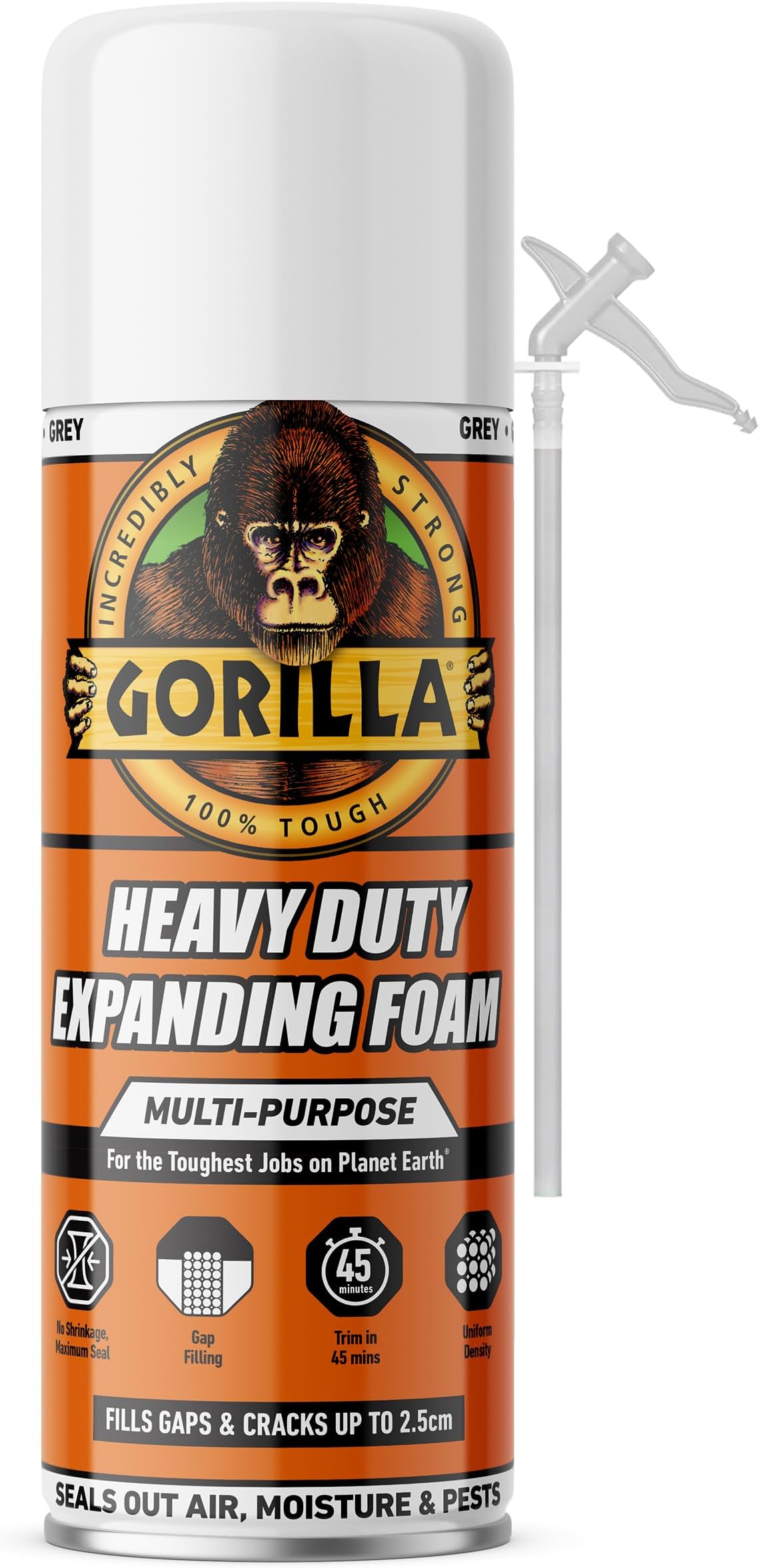 Gorilla Heavy Duty Expanding Foam 353ml - Multi-Purpose, Durable & Seals out Air, Moisture & Pests | No Shrinkage & Maximum Seal |For Indoor & Outdoor* Use