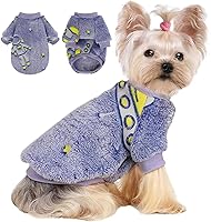 Vista 13 de Suéteres para perros pequeños, hembra, perro macho, suéter, ropa de invierno de forro polar suave para mascotas, niños y niñas, sudaderas mullidas