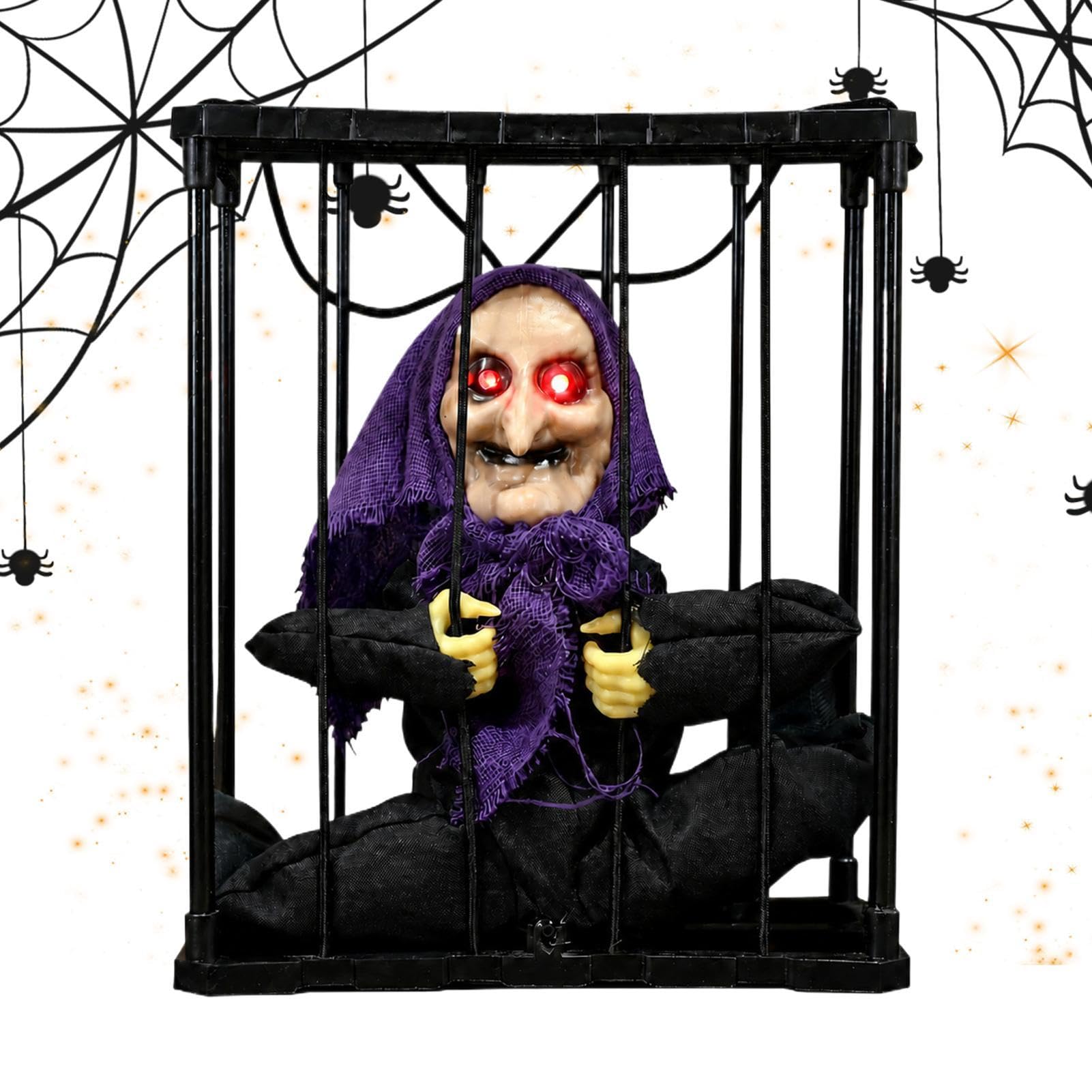 Halloween animowane dekoracje straszne efekty dźwiękowe świecące oczy