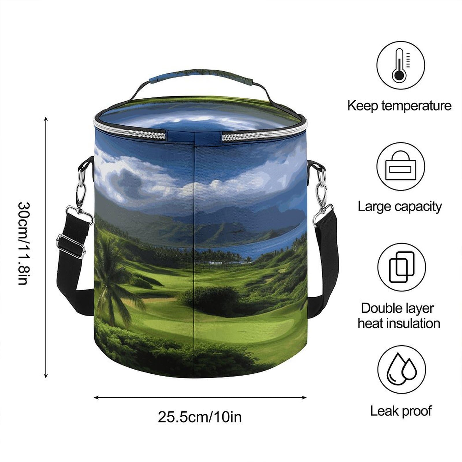 Scenic Hawaii Golf Tropical Soft Cooler Bag Multi-Pocket, borsa da spiaggia isolata a prova di perdite, pieghevole, per spiaggia, viaggi, lavoro