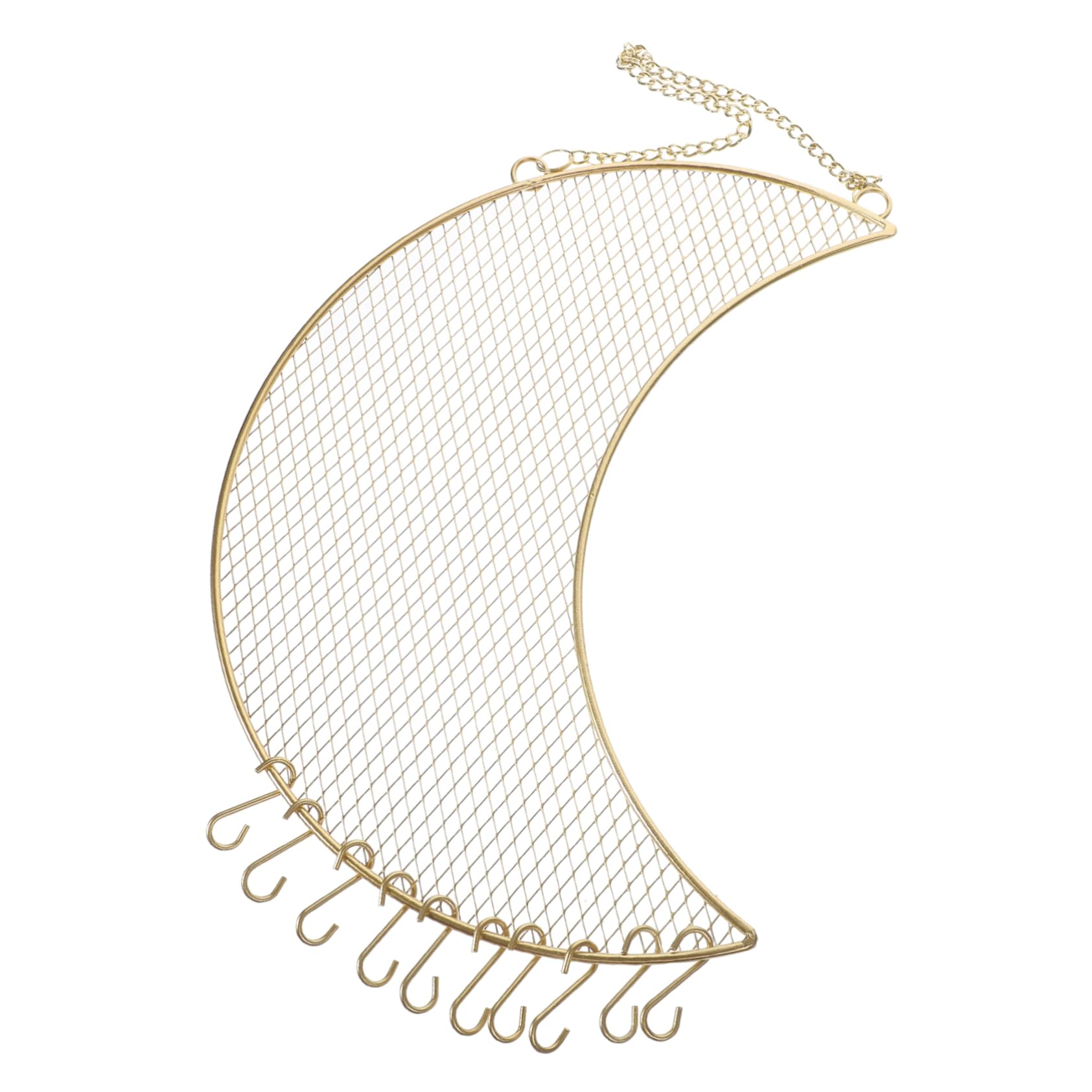 COLLBATH Moon Wall Hanging Jewelry Organizer Durable Necklace and Dangling Earrings Display Holder with Showcase for Home Decor and Jewelry Organization