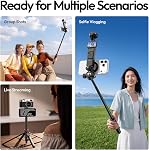 ULANZI MT-44M 59" Auto Open Magnetic Phone Tripod Dual Positon avec télécommande pour MagSafe, Selfie Stick Tripod Stand pour iPhone & Caméra pour Vlog/Live/Travel