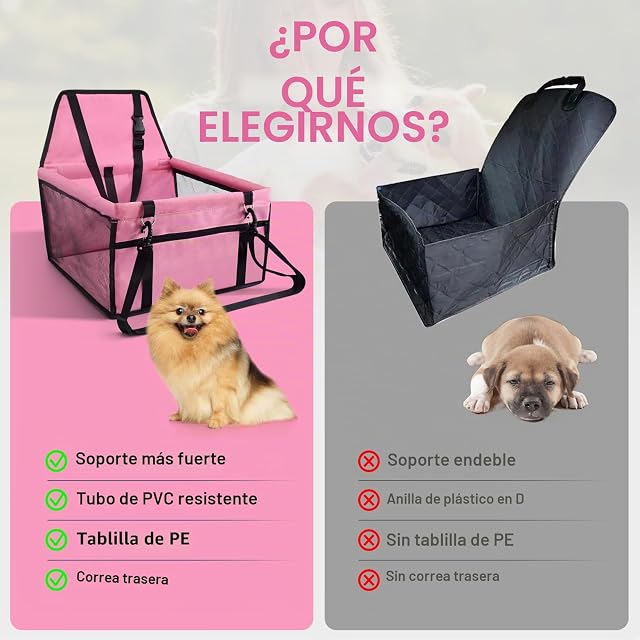 Foto 3 de 7 de CIMOYBAI Asiento de Coche Extra Estable para Perros Pequeños y Medianos