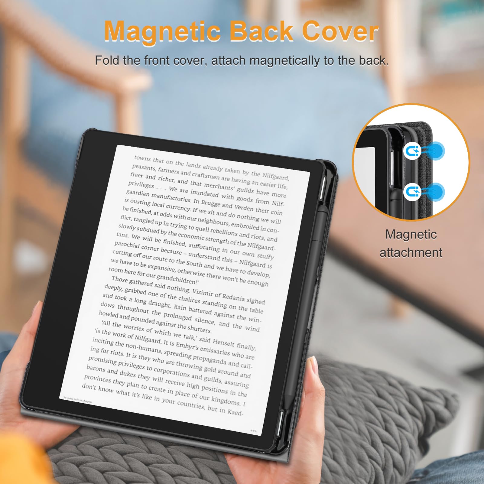 FINTIE Stand Custodia per Kindle Scribe 10,2 Pollici (Modello 2024/2022) con Portapenna - Sottile Leggero Cover Protettiva Case con Auto Sveglia/Sonno per Kindle Scribe 2024, Grigio