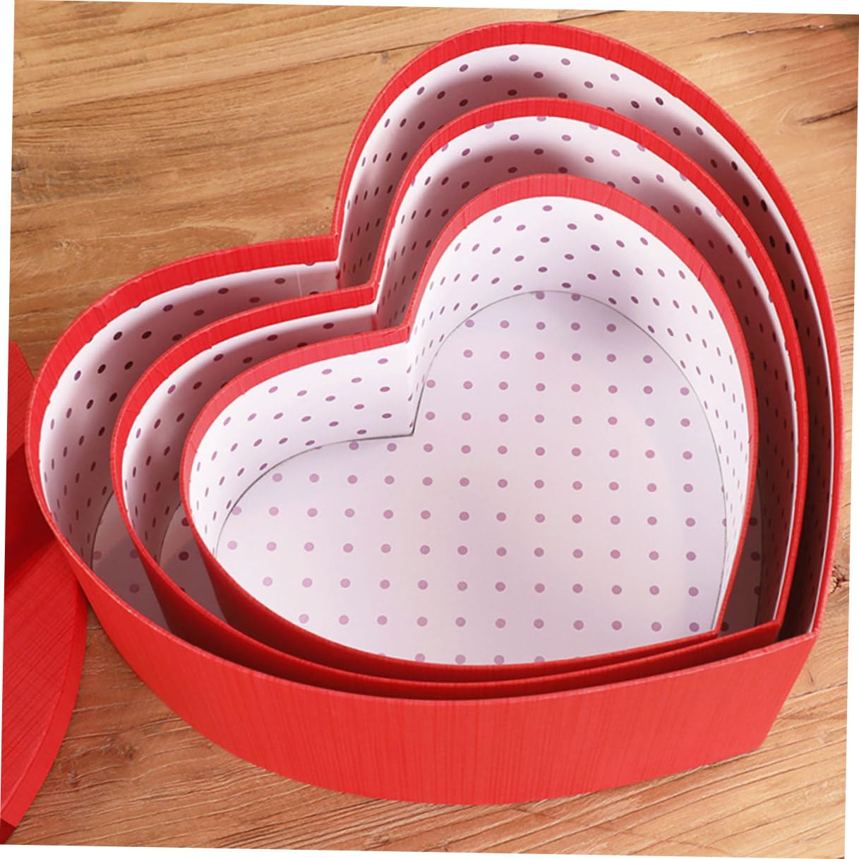 Parliky 3 Stück Geschenkbox Herzform Valentinstag Aufbewahrungsbox Rot mit Deckel Bonbonschachtel für Geschenkverpackung und Dekoration