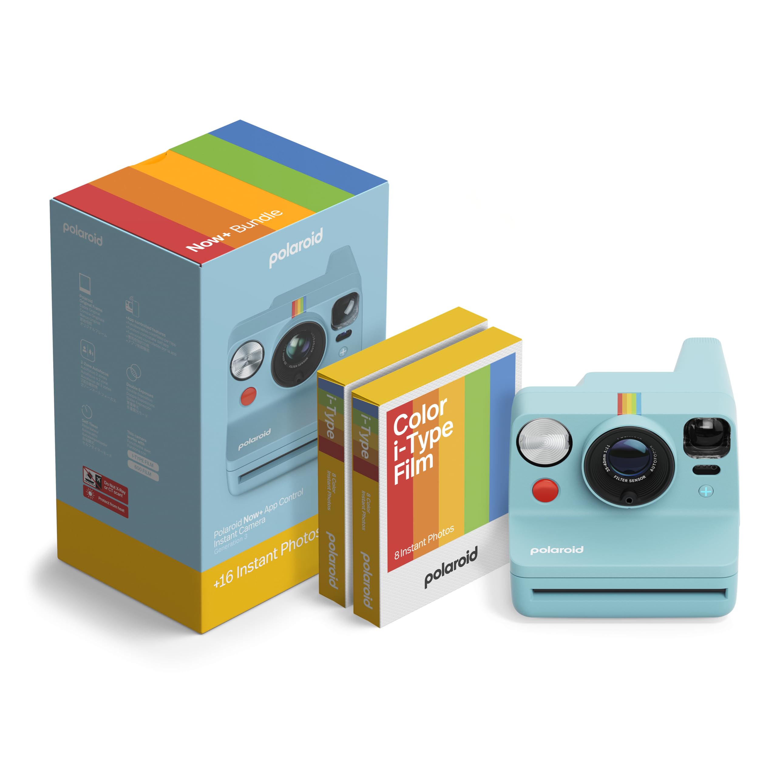 Polaroid Now+ 3rd Generation I-Type Instant Camera + Film Bundle - Now+ Bluetooth App Controlled Arctic Blue Camera + 16 Color Photos (6645)-image-44