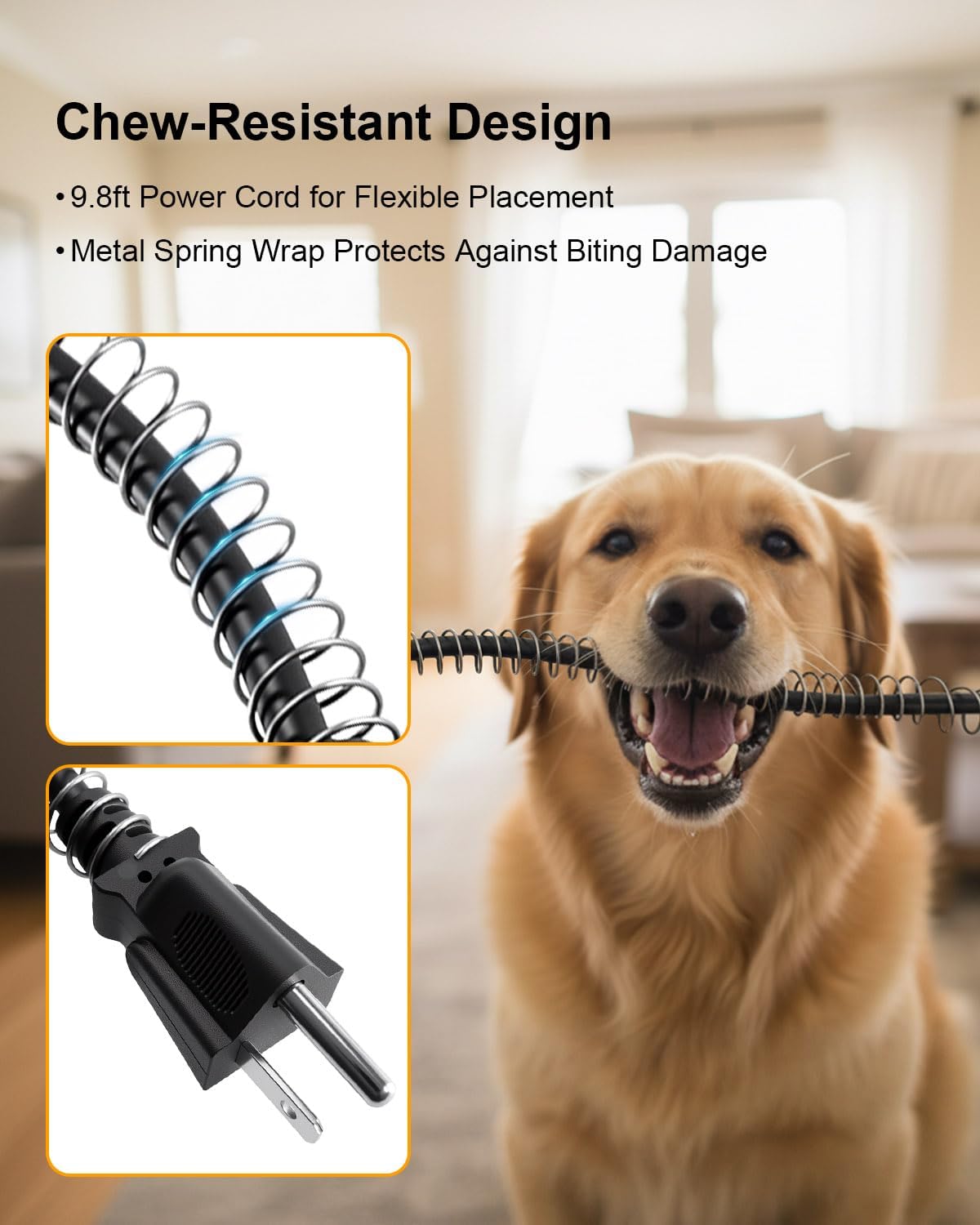 Dog House Heater with Adjustable 400W/800W Power, Pet Warmer for Kennels Chicken Coops Rabbit Hutches, Wall Mounted with Overheat Protection and 9.8ft Anti-Bite Cord