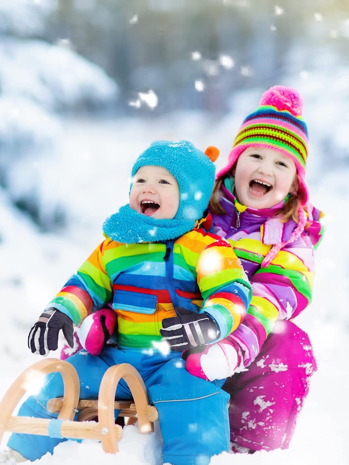 3 Pairs Kids Ski Snow Gloves Winter Waterproof Warm Mitten for Boy Girl Children : Clothing, Shoes & Jewelry