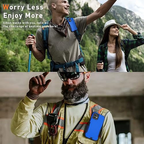 Miniatura 8 de Xmon Funda para iPhone 11, resistente y resistente con clip para cinturón, a prueba de golpes, protector de pantalla de vidrio templado + protector