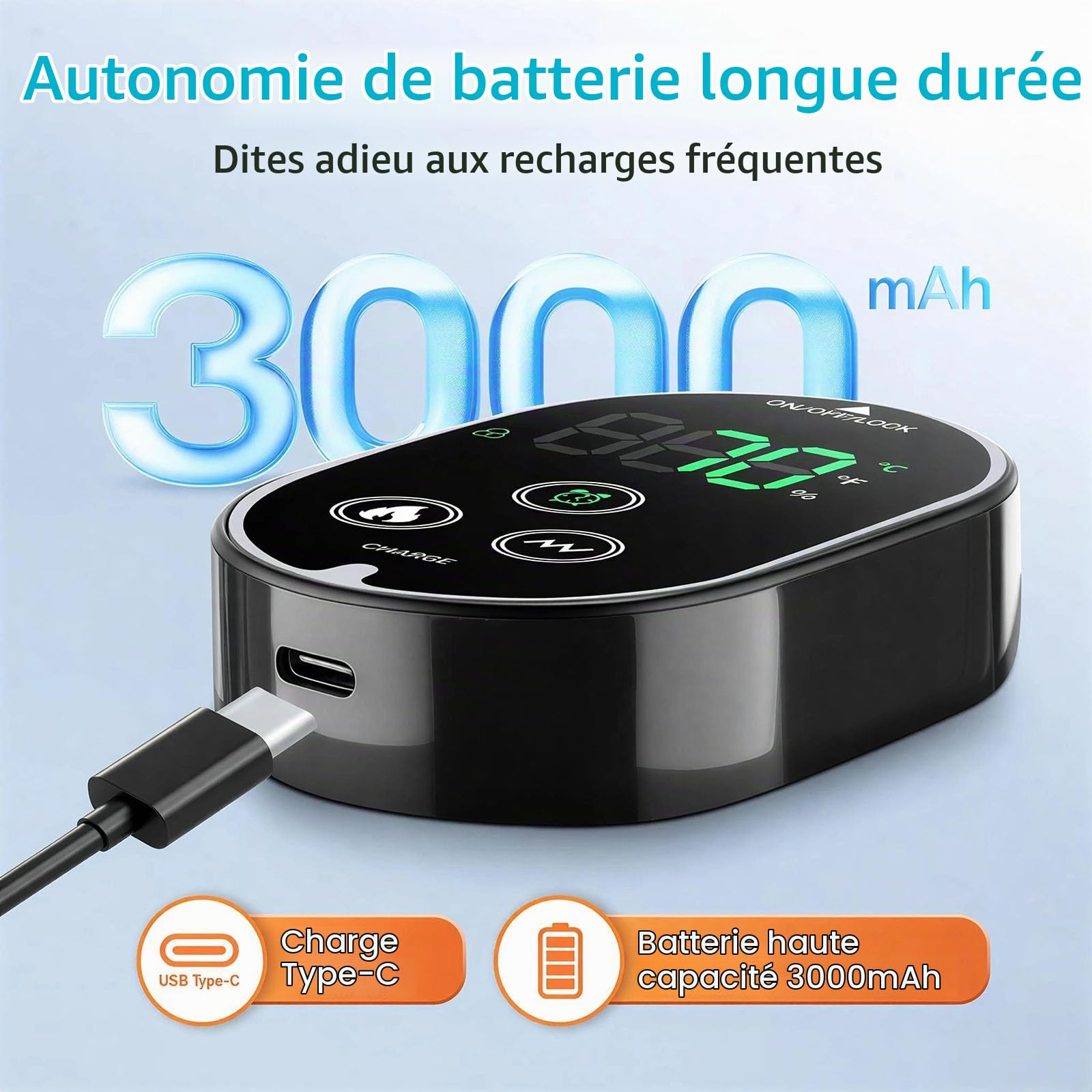 Massageur pour pieds, 6 niveaux de chaleur et 3 modes de vibration