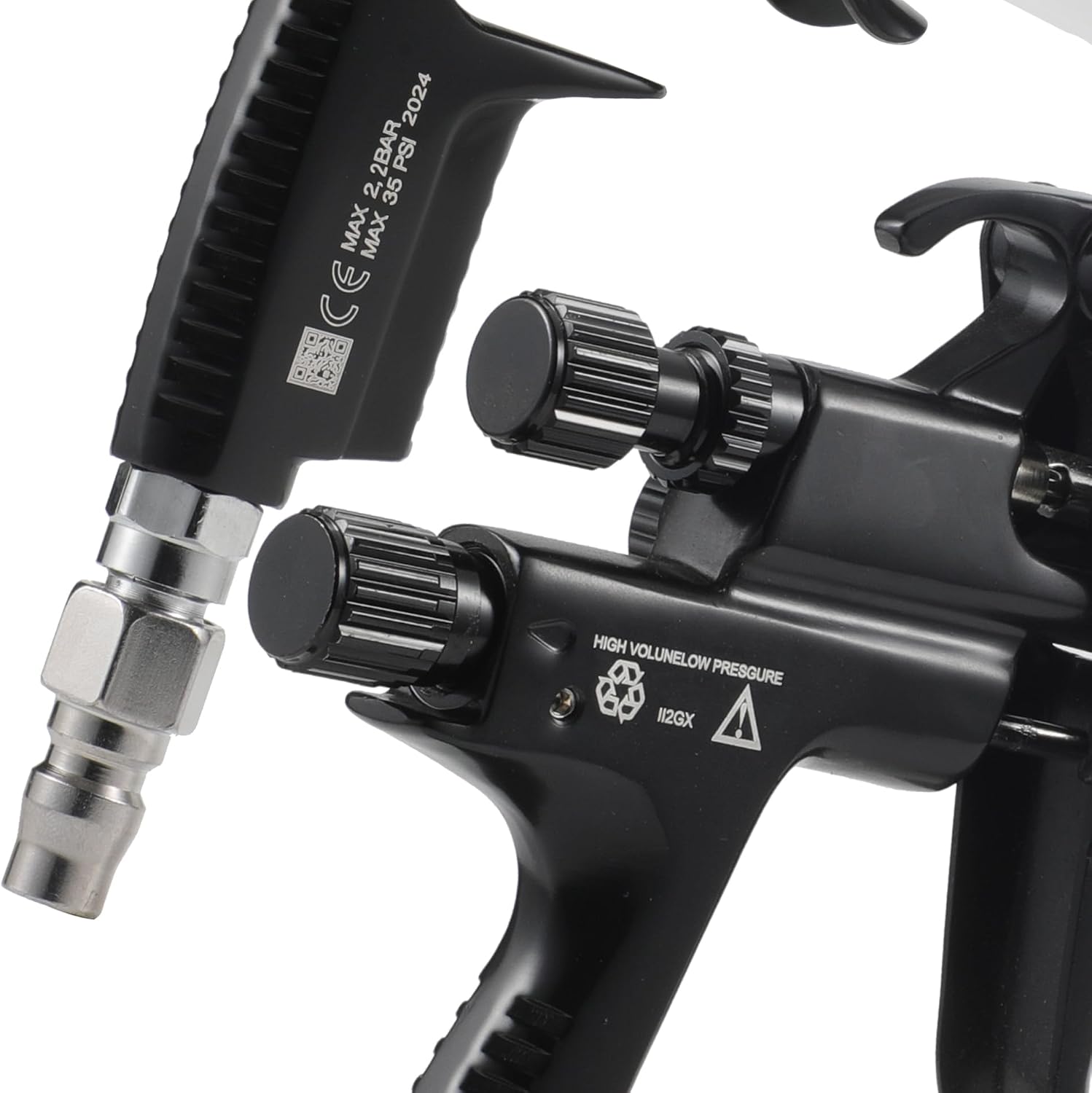1000 HVLP Twin-Pack Spray Gun Combo 1.3mm Nozzle Automotive Painting System Kit, Professional Gravity Feed Sprayers 600CC Cups