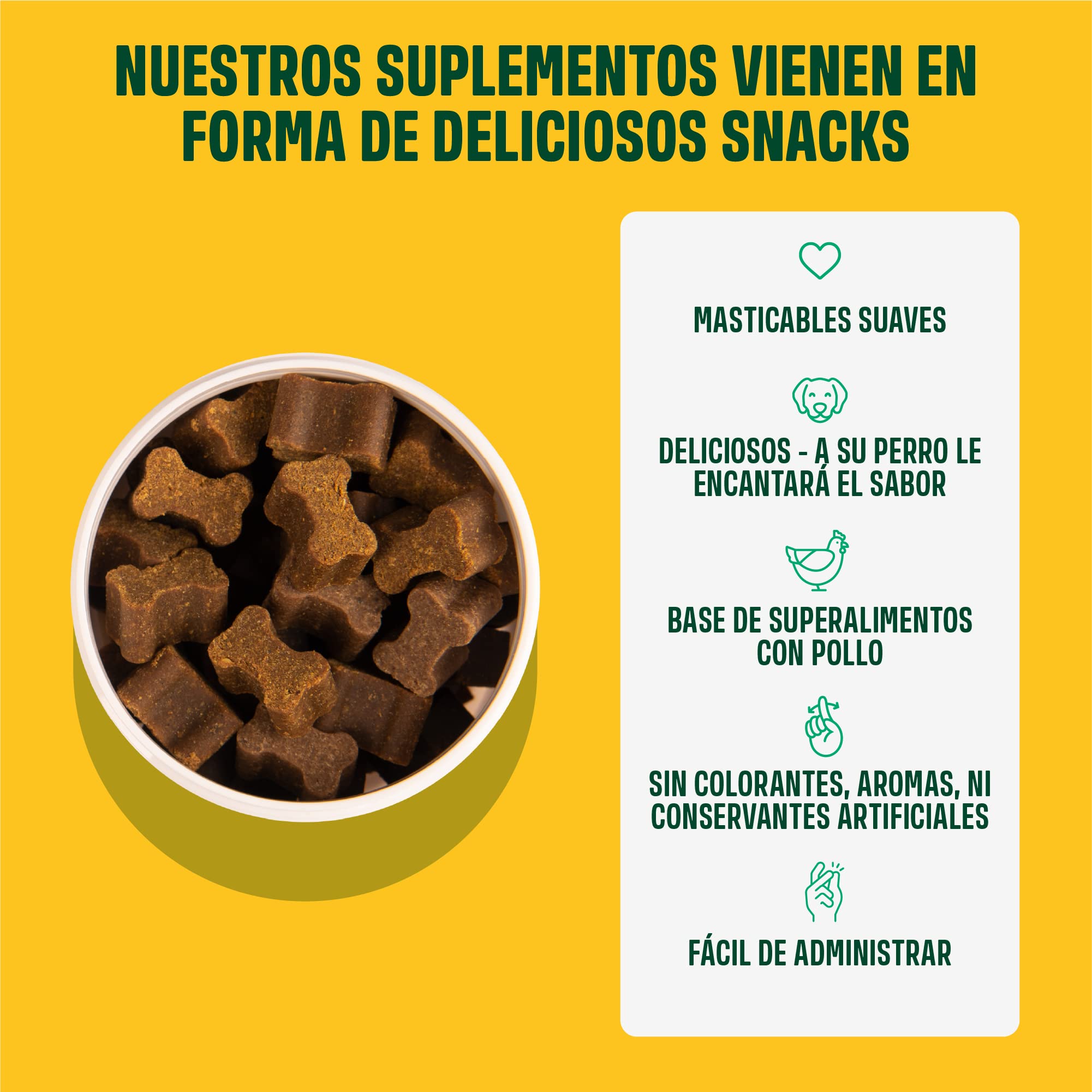ivvi Probiotic - Complemento Alimenticio para Perros Bienestar Digestivo – Probióticos, Calabaza, Avena, Semillas de Lino y Calabaza - 60 Deliciosas Golosinas con Pollo, 270g