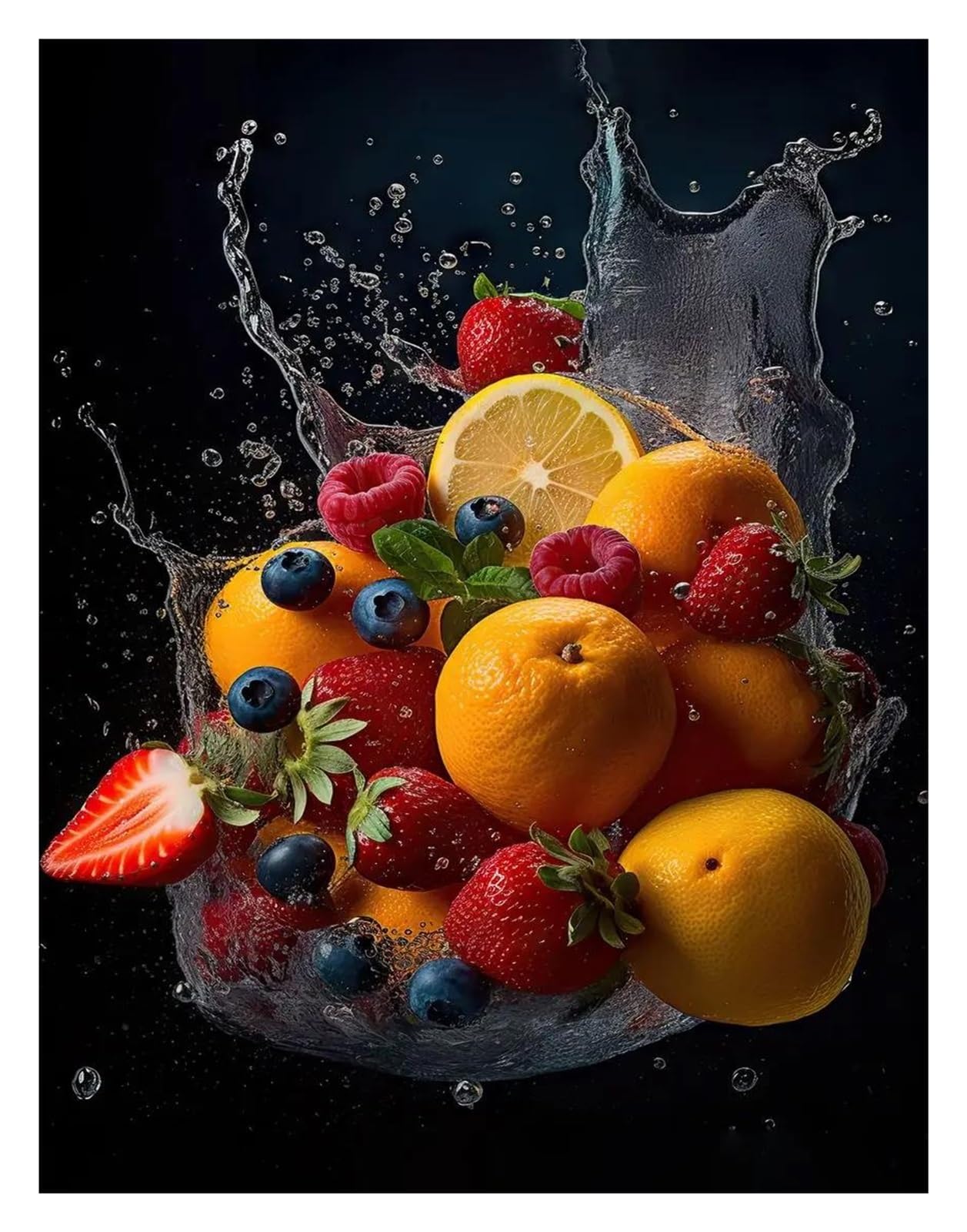 Pintura en lienzo de frutas frescas 40x60cm, decoración de pared para cocina y restaurante