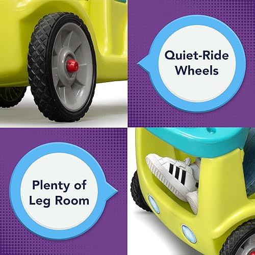 Miniatura 3 de Simplay3 Auto de empuje silencioso para niños pequeños, con cinturón de seguridad y mango extraíble, para niños de 1.5 a 4 años, amarillo
