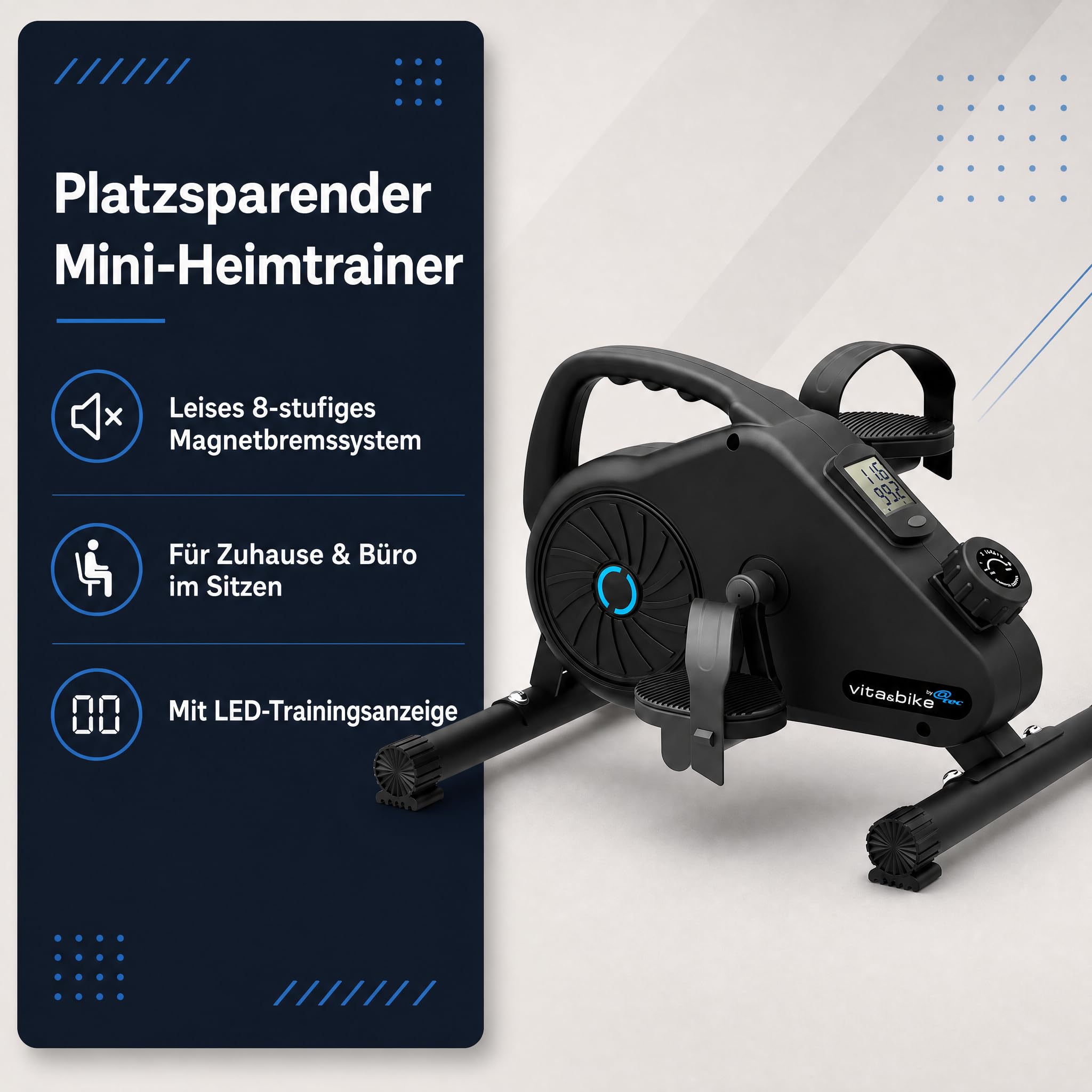 Vita&Bike Pedaltrainer, Heimtrainer für Arme & Beine, mit Trainingscomputer