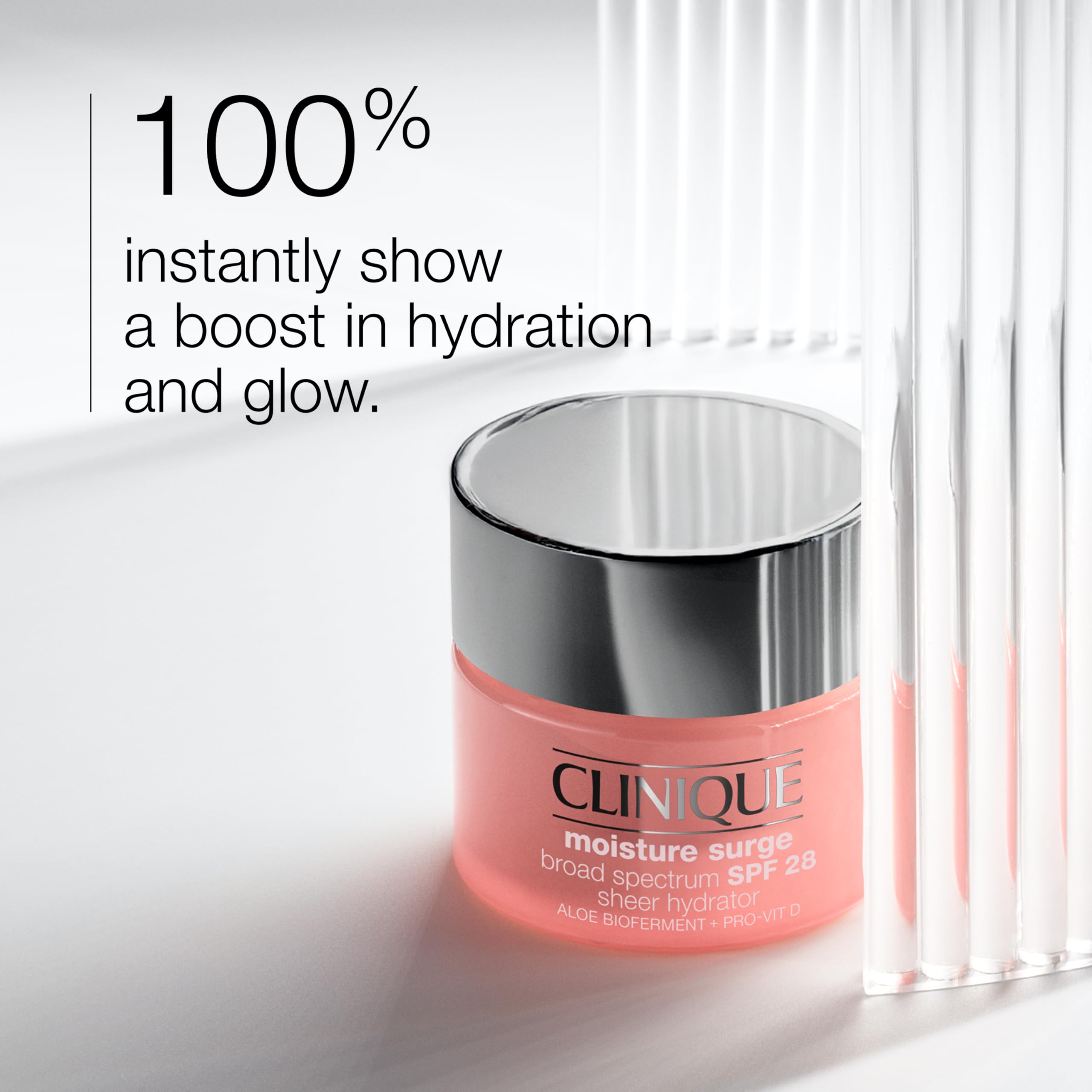 Clinique Moisture Surge Broad Spectrum SPF 28 Sheer Hydrator Face Moisturizer With Hyaluronic Acid, Aloe Bioferment + Provitamin D | Hydrating + Protecting