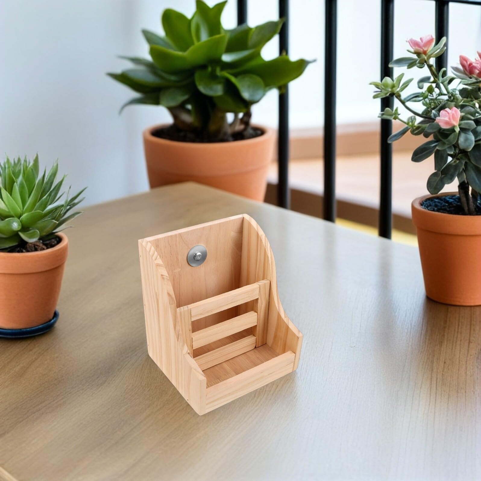 Holz Heuraufe mit Futternapf, 2-in-1 für Meerschweinchen | Chinchilla Geeignet, Integriertes Design, Einfache Montage, Strukturierte Form, Kompakt für Kleintiere