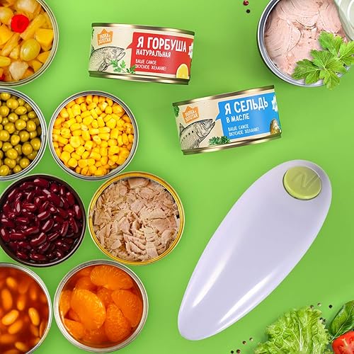 Miniatura 7 de Abrelatas eléctrico fácil de un solo toque con borde liso para personas mayores con artritis, abrelatas automático seguro para alimentos, accesorios