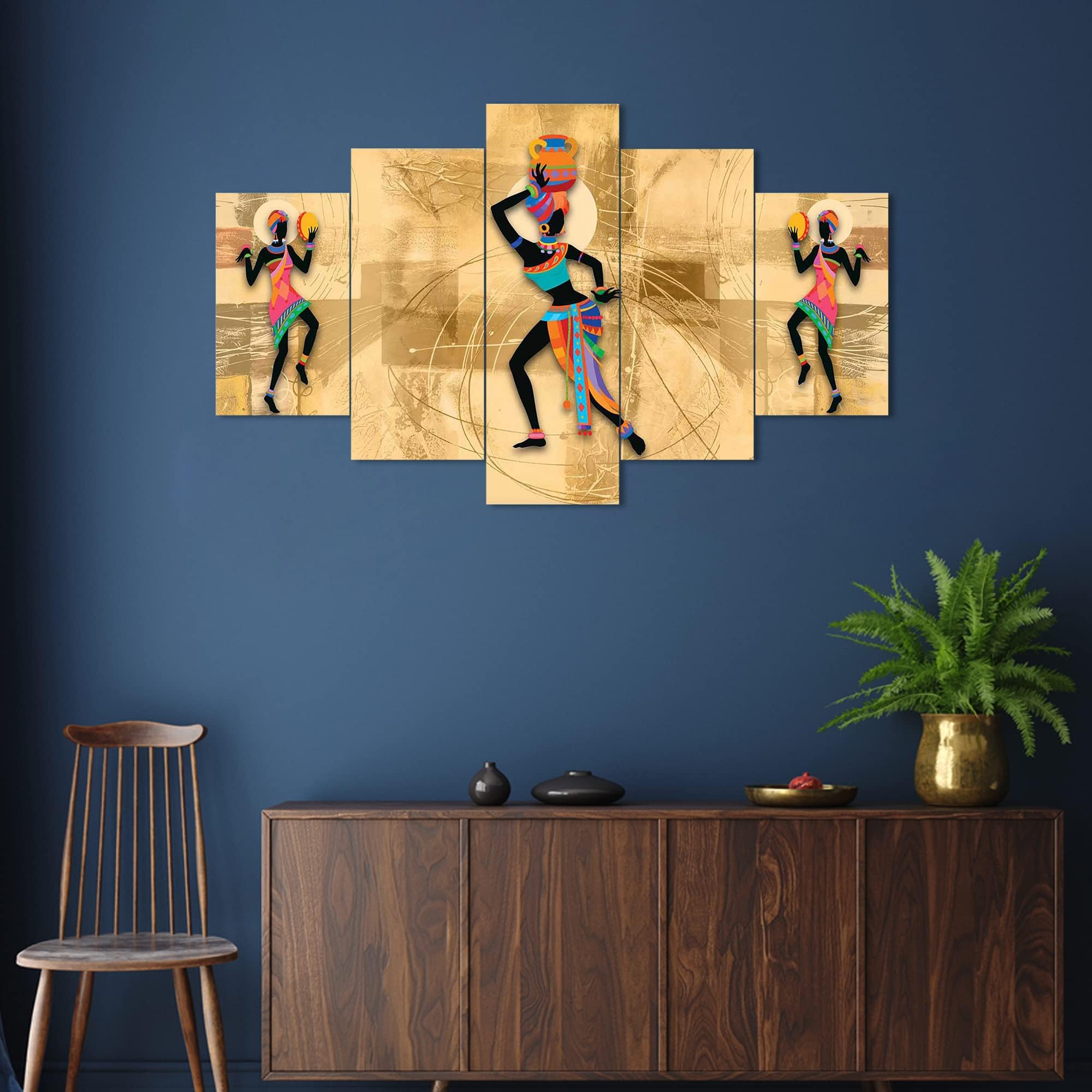 GENERICMAHADEV CRAFT & CREATION Set of Five Framed Painting for Wall Decoration, 3D Paintings for Home Decoration, Paintings for Living Room, Bedroom Big Size (75 X 43 CM) U6