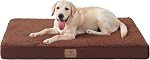 Bedfolks Orthopedic Dog Bed for Large Dogs - Egg Foam Dog Crate Bed with Removable Waterproof Cover, Pet Bed Mat Suitable for Dogs and Pets Up to 65 lbs (36 x 27 x 3 inches, Black)