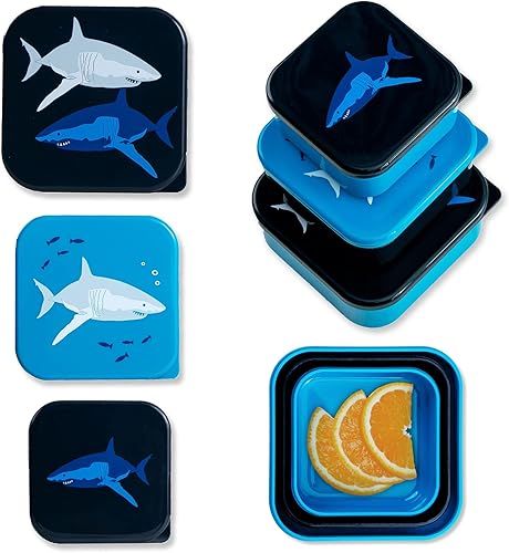 Wildkin Recipientes de alimentos anidables para niños y niñas, perfectos para guardería y preescolar, juego de 3 recipientes de alimentos apilables