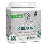 Sunwarrior Creatine Monohydrate Powder Micronized PreWorkout Recovery Supplement | Support Muscle Building Strength Training Cognition | Vegan & Keto Friendly Bulk Size (120 Servings) Unflavored