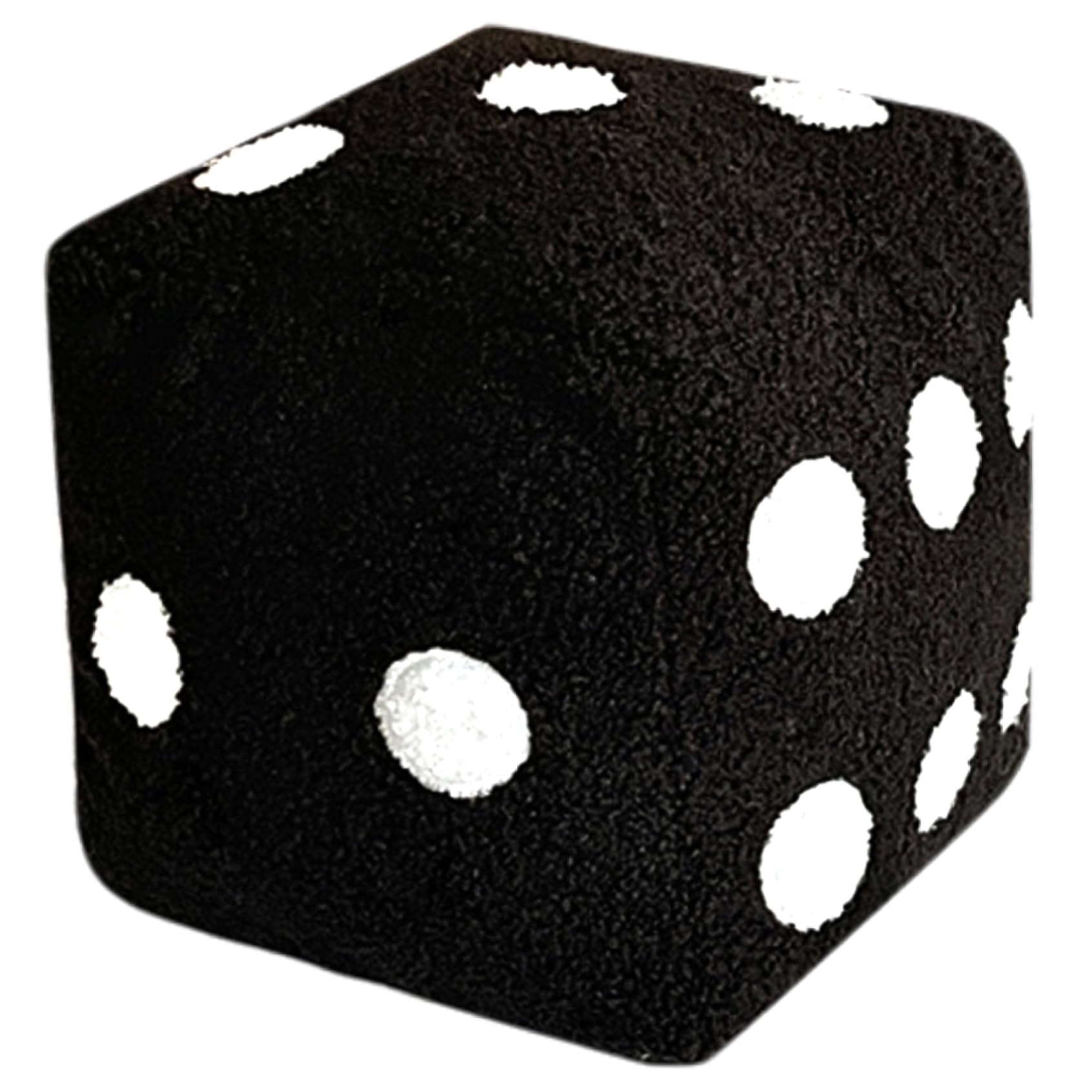 Dice Pillow 8x8" Cute Plush Dice Toy with Loop Velvet & Comfortable Stuffed Big Throwable Creative & Fun Decor for Home Bedroom, Sofa, Coffee Shop Decoration, Black