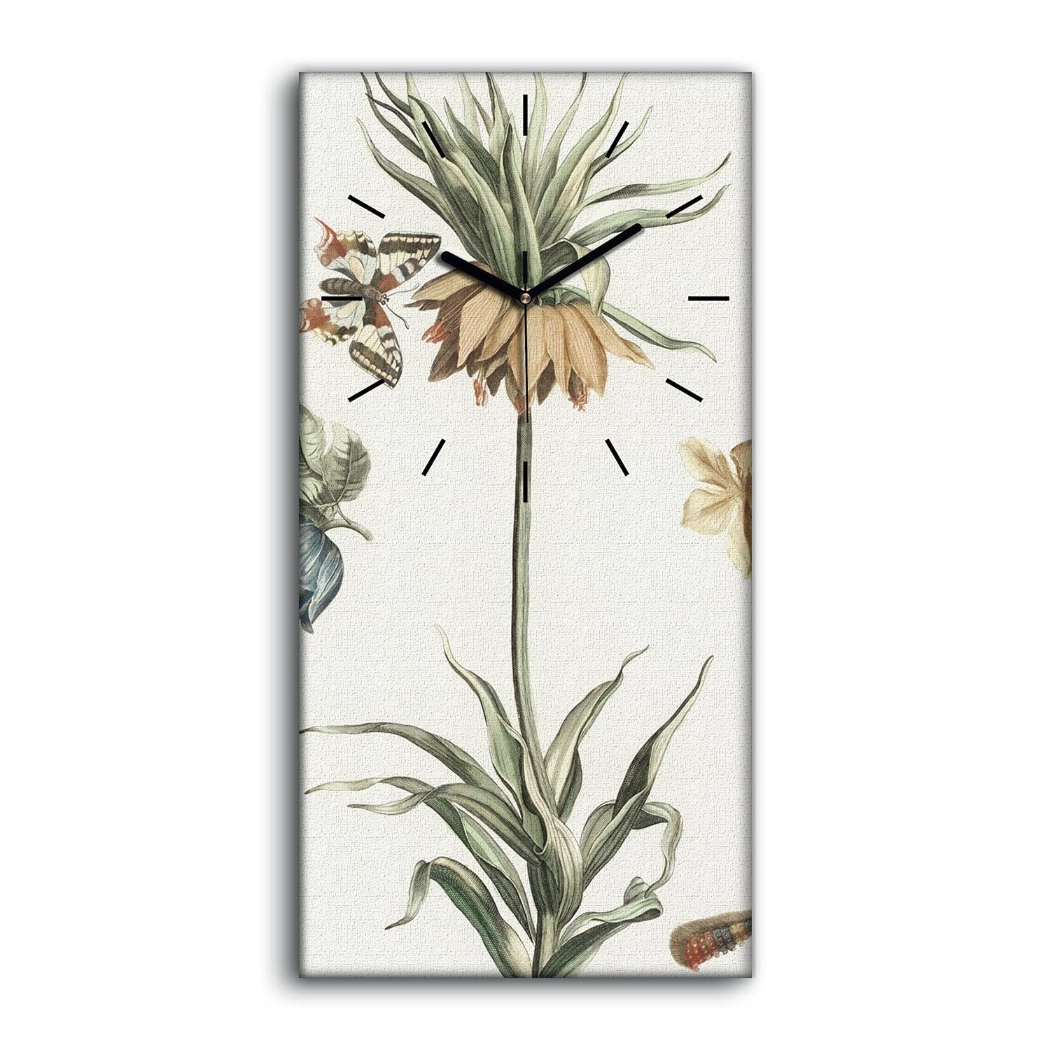 Horloge sur Toile Sans Tic-Tac pour Résoudre les Bruits de Chambre Dessin Floral